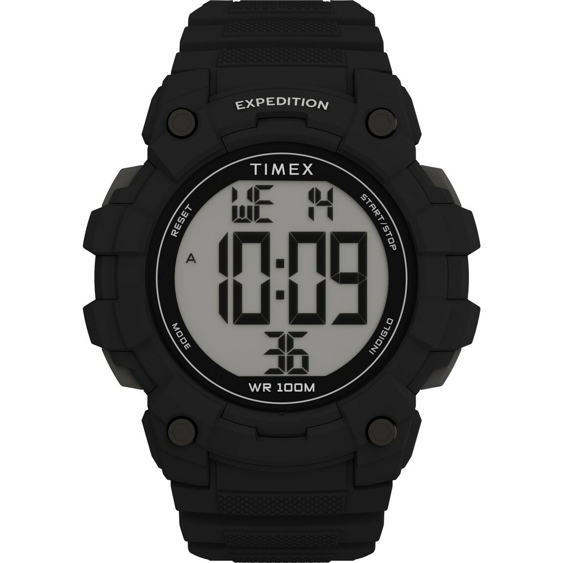 タイメックス Expedition CAT メンズ デジタル 100m防水 インディグロナイトライト ブラック 樹脂バンド 48mm