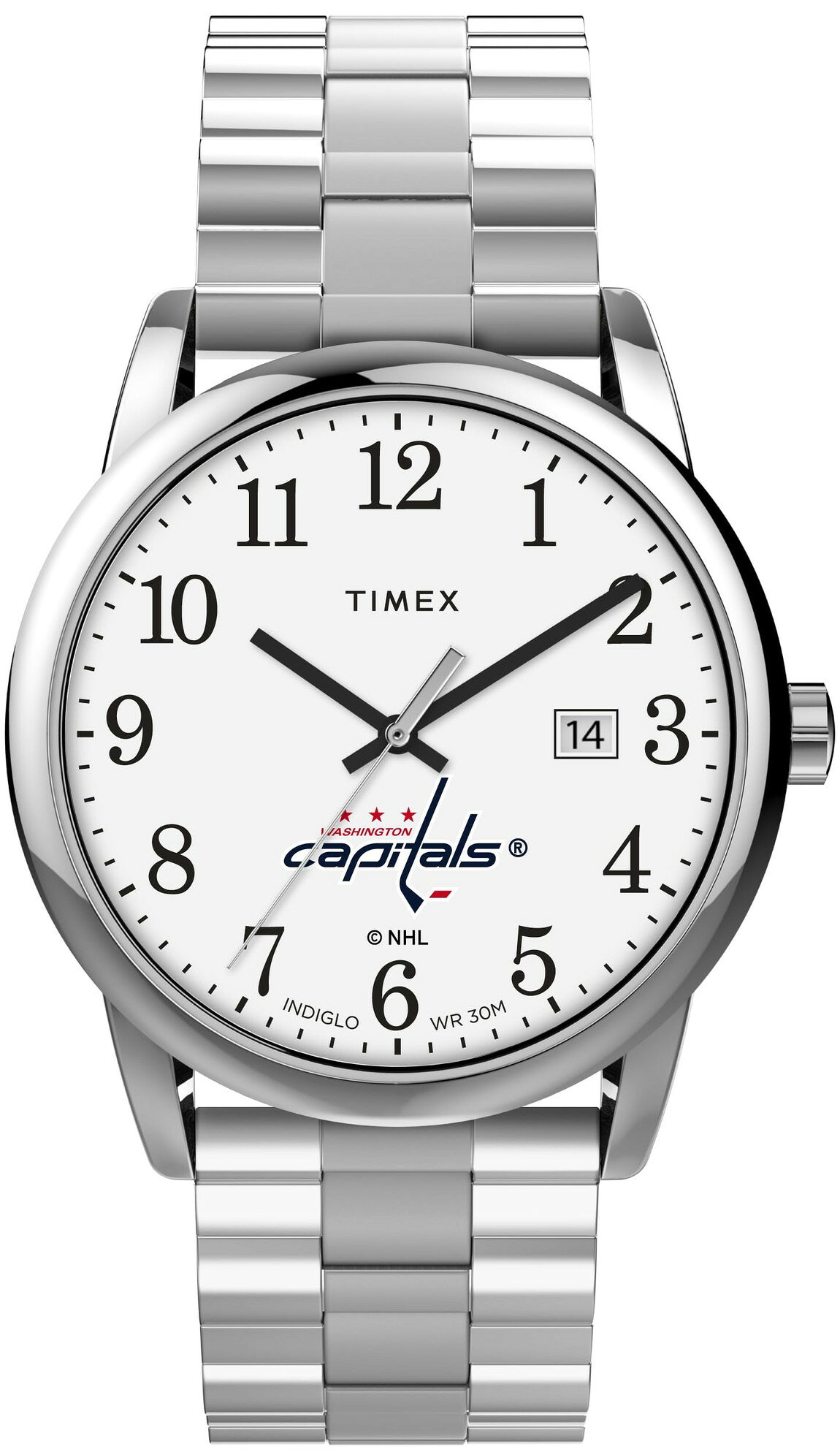 タイメックス Easy Reader Washington Capitals メンズ 腕時計 38mm クォーツ ステンレス 伸縮バンド