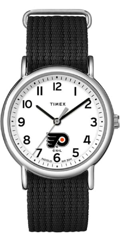 タイメックス Weekender メンズ レディース NHL フィラデルフィア・フライヤーズ チームロゴ ブラック ナイロンベルト 38mm