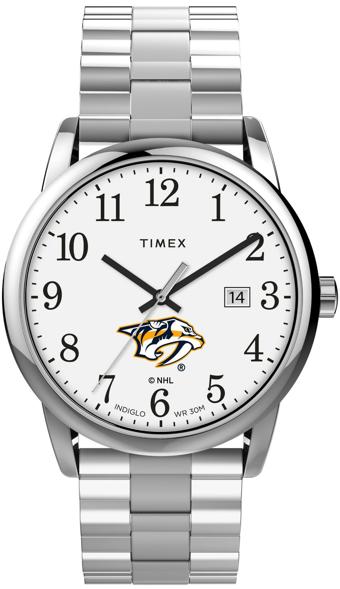 タイメックス Easy Reader メンズ Nashville Predators 38mm ステンレス 伸縮バンド 腕時計