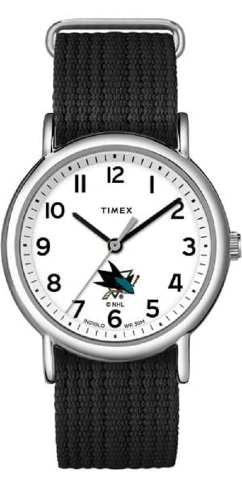 タイメックス Weekender メンズ レディース サンノゼ・シャークス ロゴ ブラック ファブリック ナイロンバンド 38mm