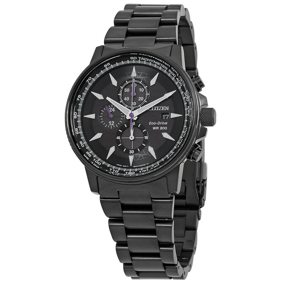 Other - Citizenシチズン腕時計 逆輸入 Eco Drive Marvel Black Panther クロノグラフ ブラック ダイヤル メンズ ウォッチ CA0297 52W