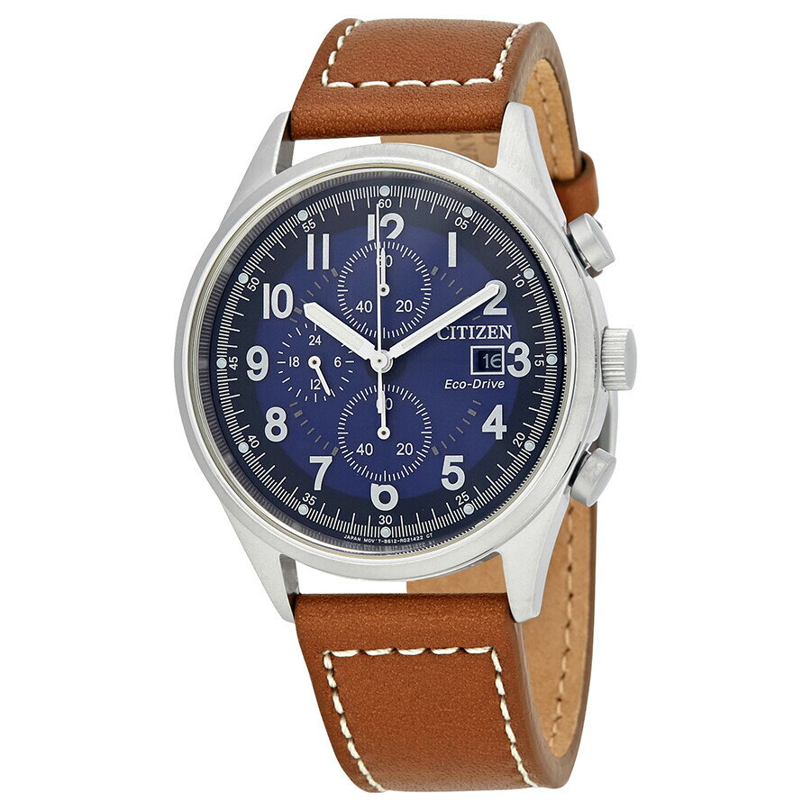 Citizenシチズン腕時計 逆輸入 Chandler クロノグラフ Eco Drive ブルー ダイヤル メンズ ウォッチ CA0621 05L