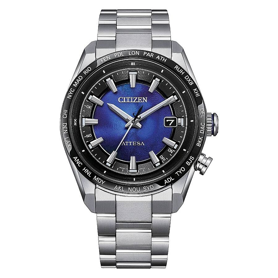 Citizenシチズン腕時計 逆輸入 Attesa パーペチュアル ワールドタイム ブルー ダイヤル メンズ ウォッチ CB0288 65L