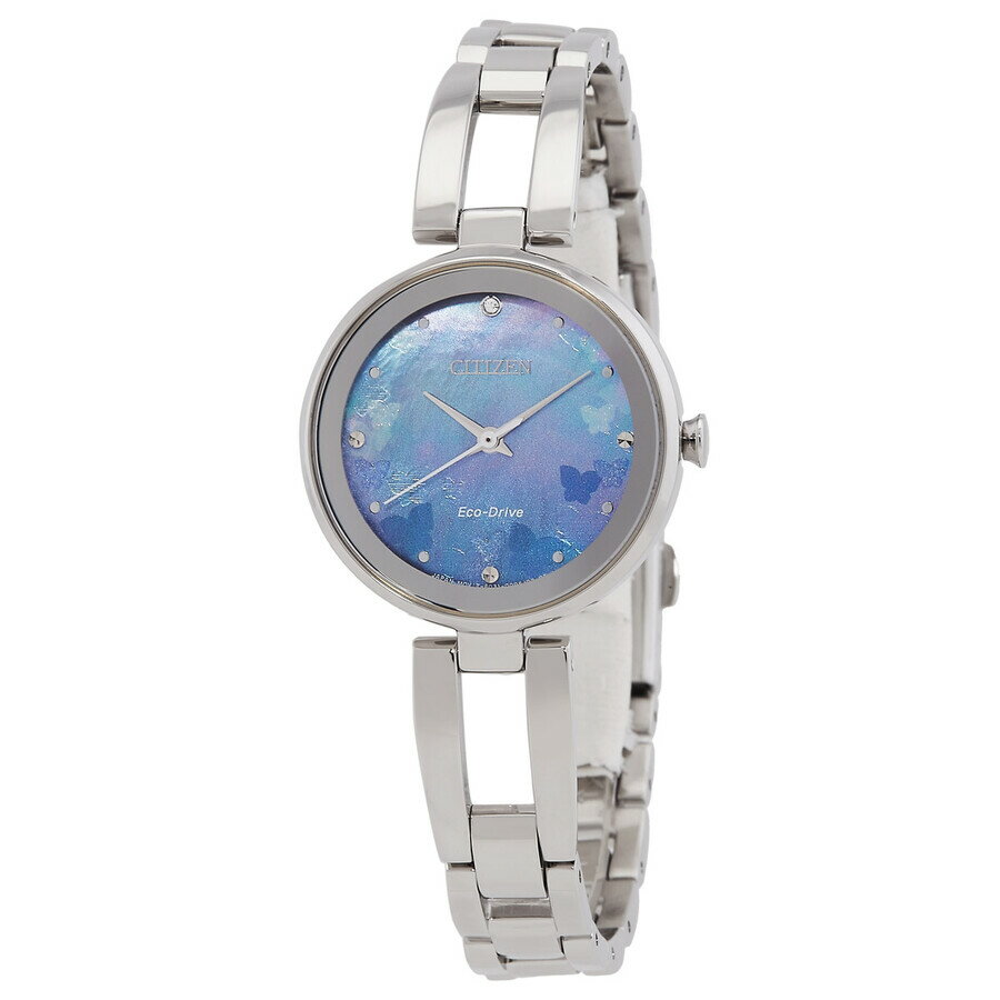 F, H, W - Citizenシチズン腕時計 逆輸入 Eco Drive ブルー ダイヤル レディース ウォッチ EM0801 85N