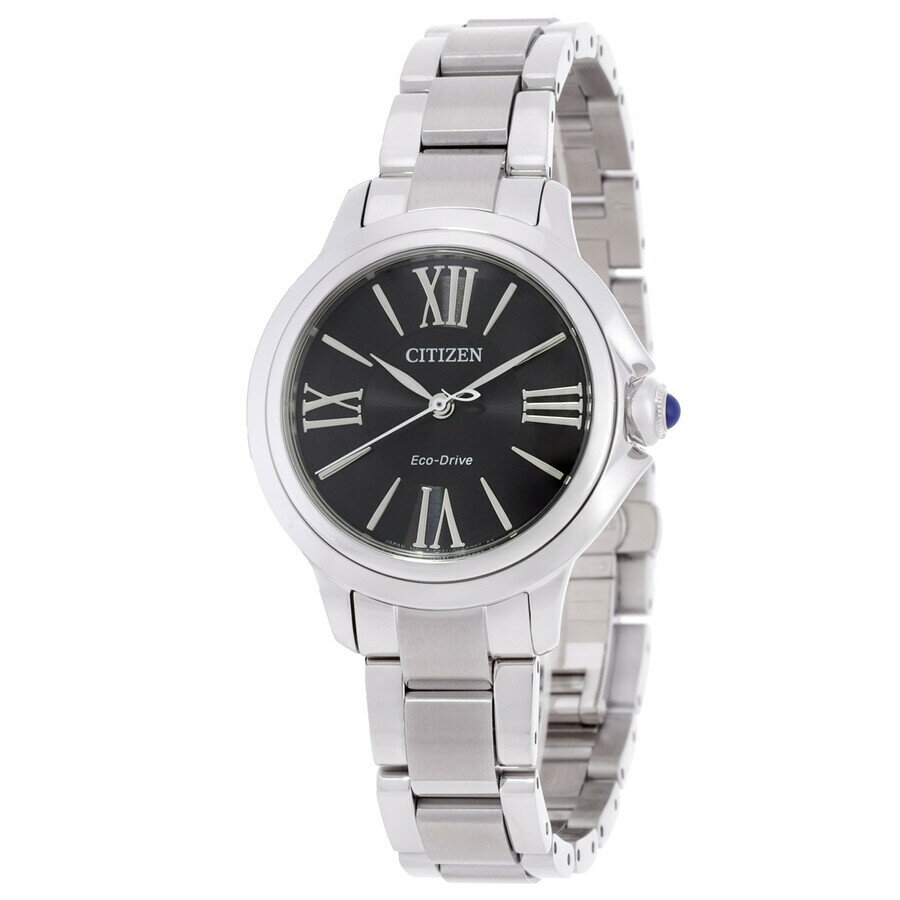 F, H, W - Citizenシチズン腕時計 逆輸入 L Ceci Eco Drive ブラック ダイヤル レディース ウォッチ EM1160 58E