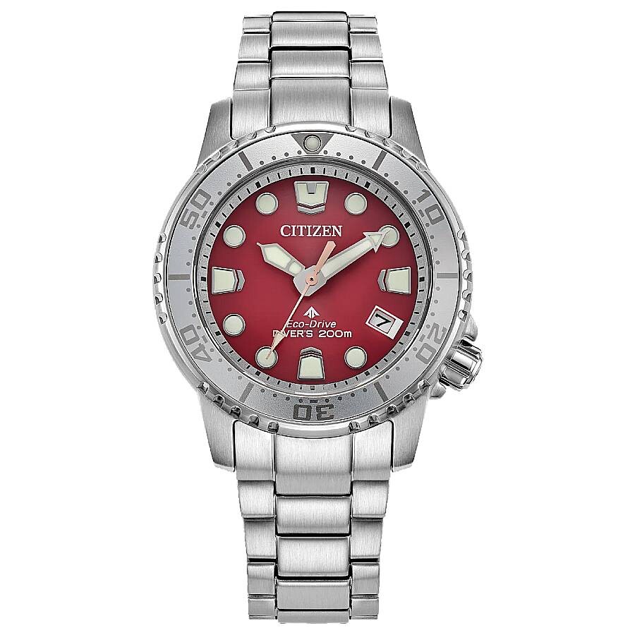 Citizenシチズン腕時計 逆輸入 Promaster Dive レッド ダイヤル レディース ウォッチ EO2027 50Z