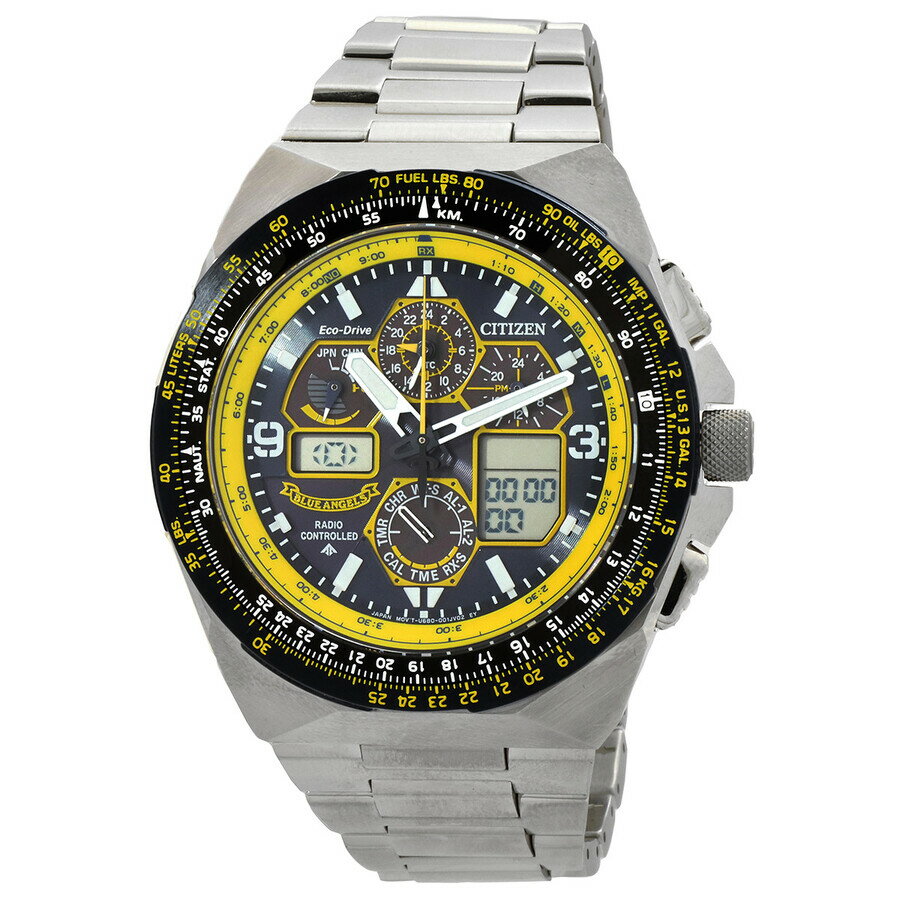 Citizenシチズン腕時計 逆輸入 Promaster Skyhawk AT クロノグラフ GMT Eco Drive ブルー ダイヤル メンズ ウォッチ JY8125 54L