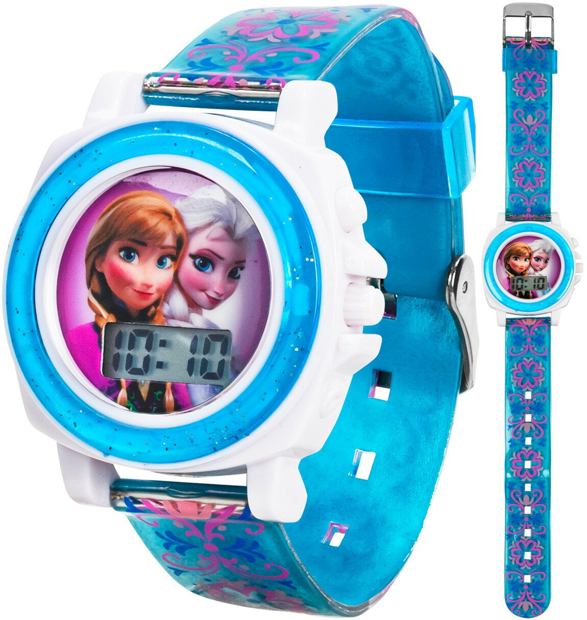 Watches - Disney Frozen キッズ デジタル腕時計 アナとエルサ サウンド機能付き グリッターベルト 子供用
