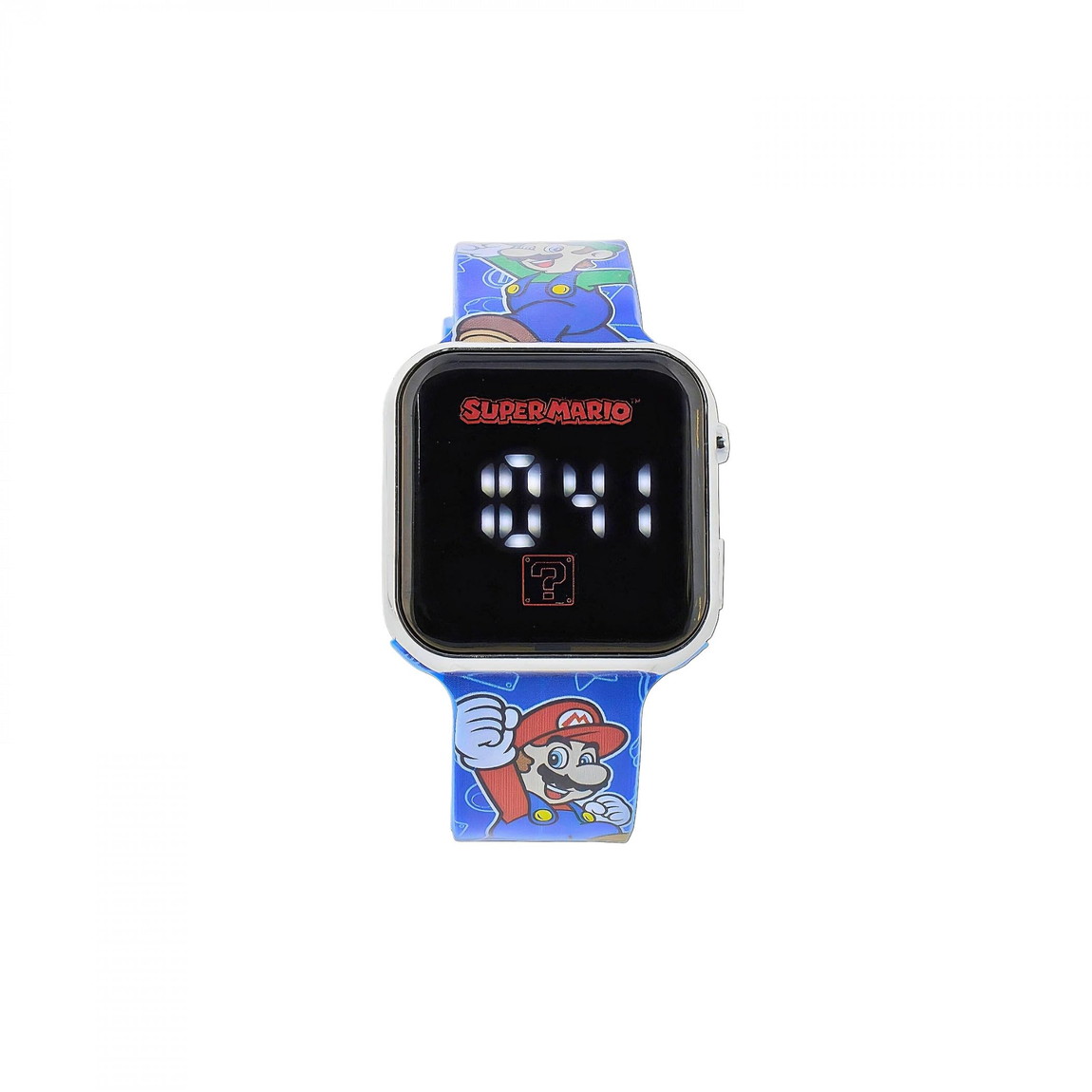 樂天商城 - Accutime Super Mario Bros. LEDデジタル腕時計 マリオ ルイージ ブルー