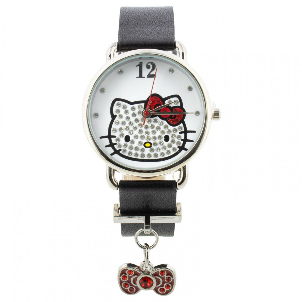 Watches - Hello Kitty 腕時計 アナログ ブラックバンド チャーム付き サンリオ キラキラ レディース