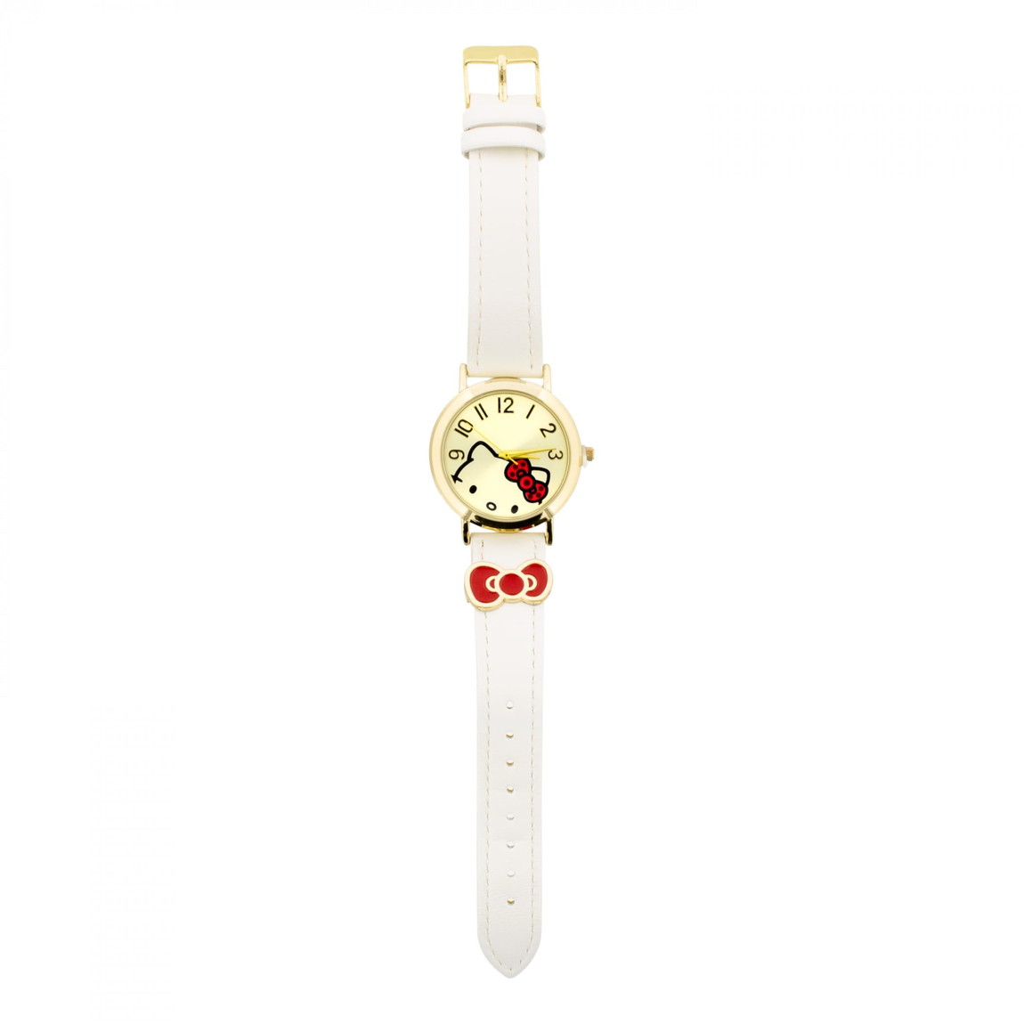 BasqueバスクのAccutime Hello Kitty 腕時計 ホワイトベルト ゴールド文字盤 キャラクターウォッチ｜アングル2