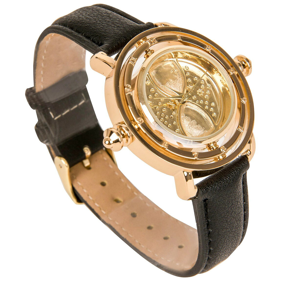 BasqueバスクのAccutime Harry Potter タイムターナー アナログ腕時計 ゴールド×ブラック レザーベルト｜アングル2
