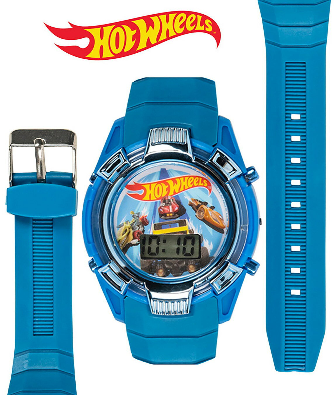 Hot Wheels キッズウォッチ 子供用 腕時計 ライトアップ LCDディスプレイ デジタル...
