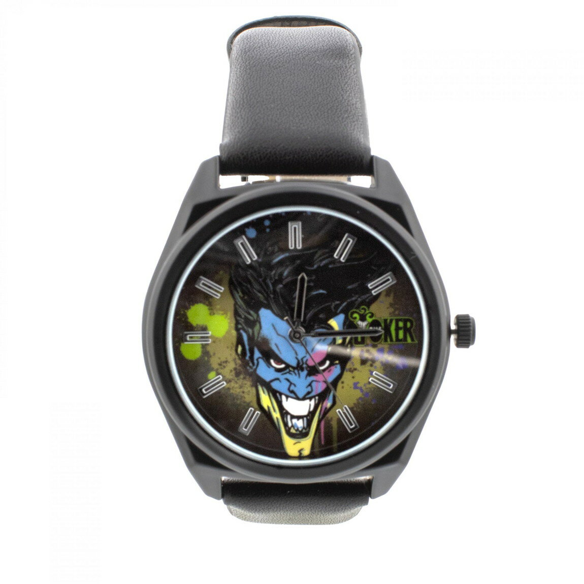 Accutime The Joker アナログ腕時計 ペイントスプラッターデザイン ブラック