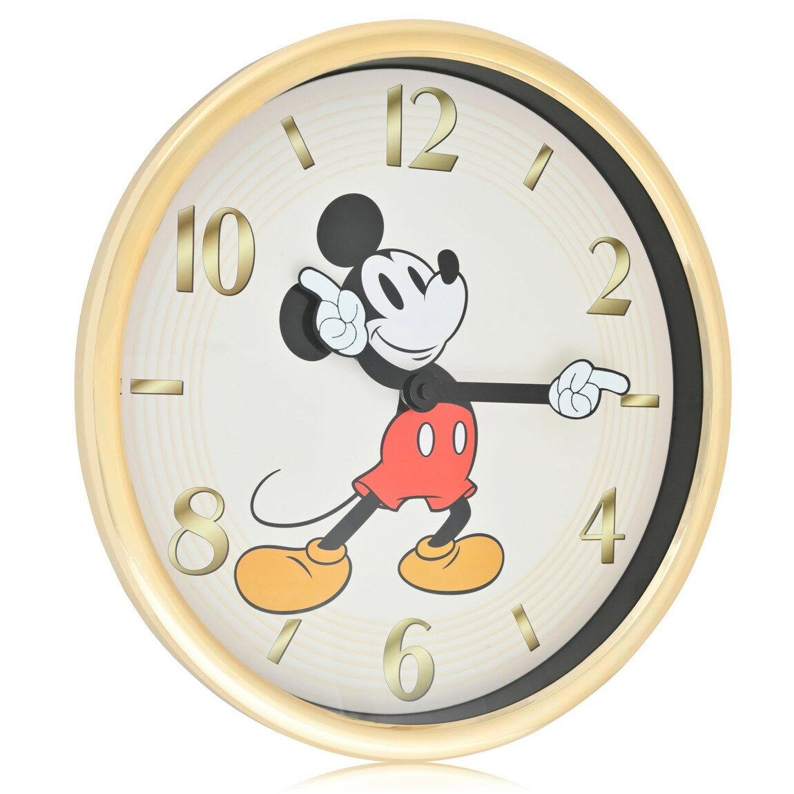 Accutime ディズニー ミッキーマウス 壁掛け時計 レトロアート ゴールドフレーム インテリア時計
