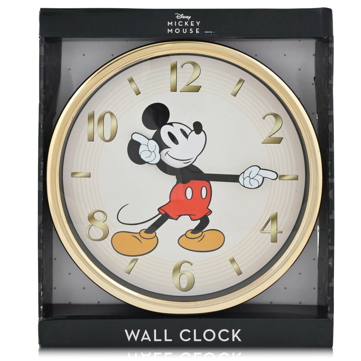 BasqueバスクのAccutime ディズニー ミッキーマウス 壁掛け時計 レトロアート ゴールドフレーム インテリア時計｜アングル2
