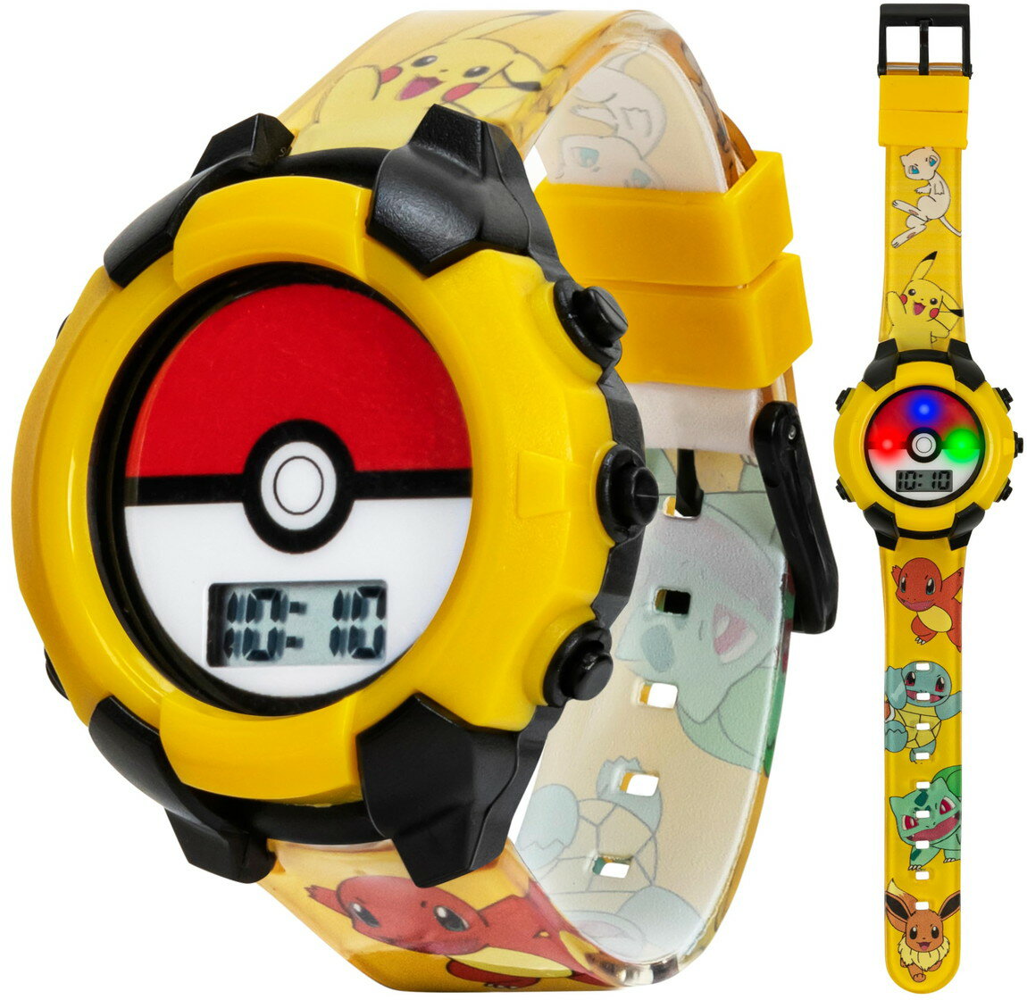Accutime Pokemon デジタル腕時計 モンスターボールデザイン イエロー キッズウォッチ 子供用