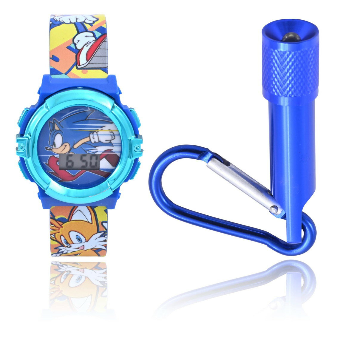 Watches - Accutime Sonic The Hedgehog キッズ用デジタル腕時計 フラッシュライト付き セット ブルー キャラクターウォッチ