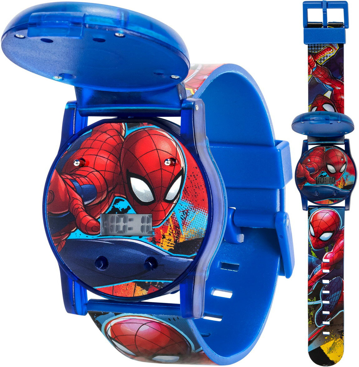 Watches - Accutime スパイダーマン キッズ 腕時計 デジタル クォーツ ブルー 子供用 キャラクター ウォッチ