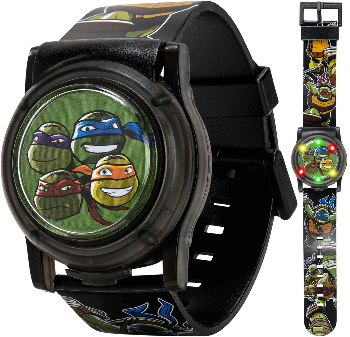 Nickelodeon Teenage Mutant Ninja Turtles キッズ デジタル腕時計 光るケース シリコンベルト キャラクターウォッチ