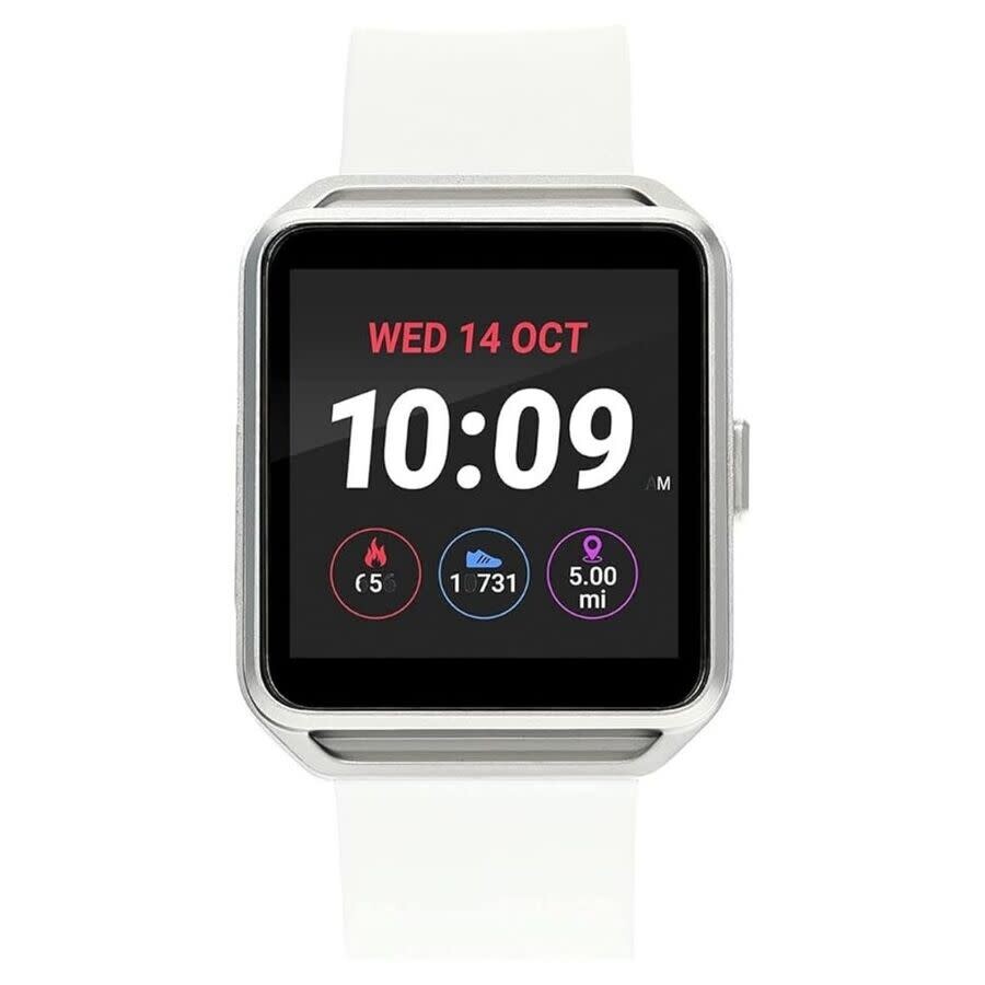 B, C, D, G, J, L, S, T, Z - Timex Iconnect デジタル 腕時計 メンズ ホワイトシリコンストラップ スクエアケース