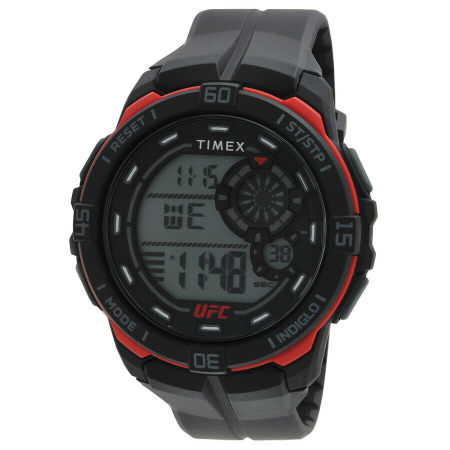 Timex UFC Rush 腕時計 メンズ デジタル クォーツ ブラック×レッド ラバーベルト スポーツウォッチ