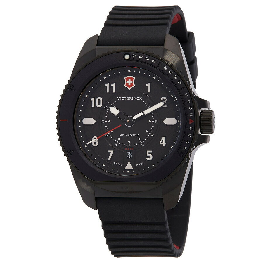 Victorinox Journey 1884 腕時計 メンズ クォーツ ブラック文字盤 ブラックラバーベルト
