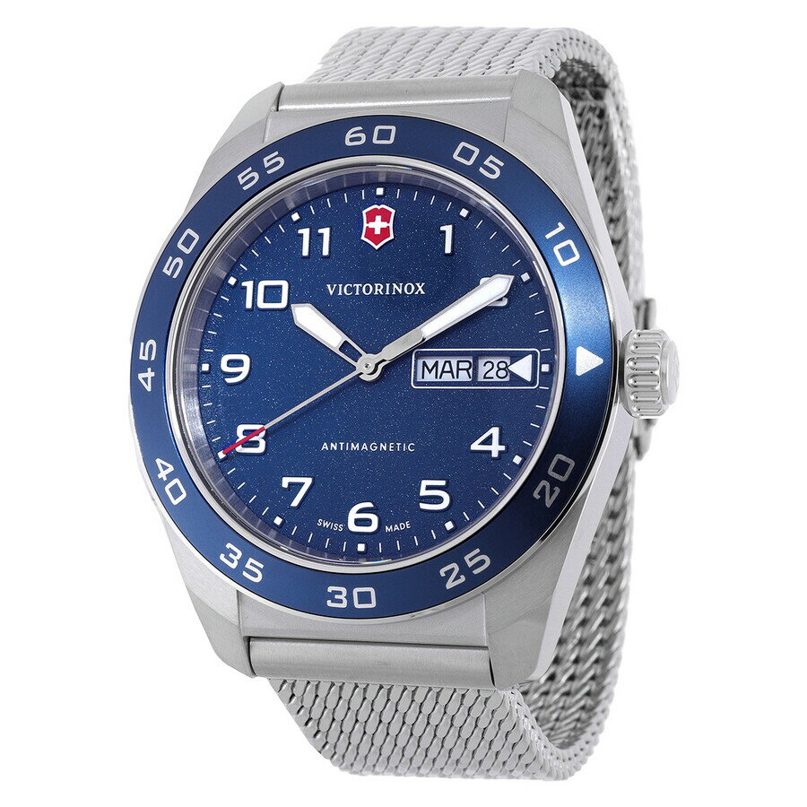 Other - Victorinox Swiss Army 腕時計 メンズ ブルー文字盤 クォーツ メッシュブレスレット 日付表示