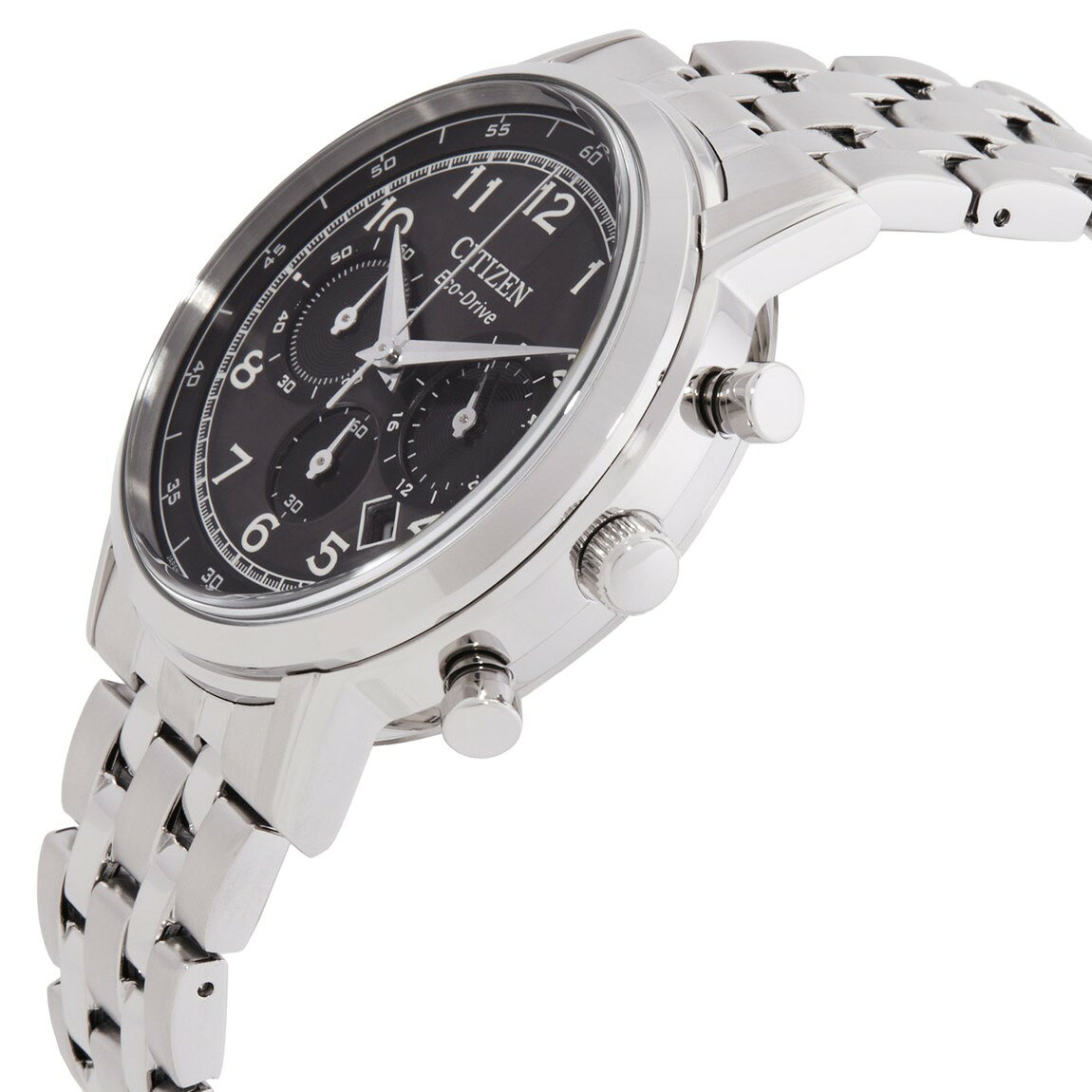 BasqueバスクのCitizen Eco-Drive Chronograph 腕時計 メンズ ブラック文字盤 ソーラー CA4630-53E｜アングル2
