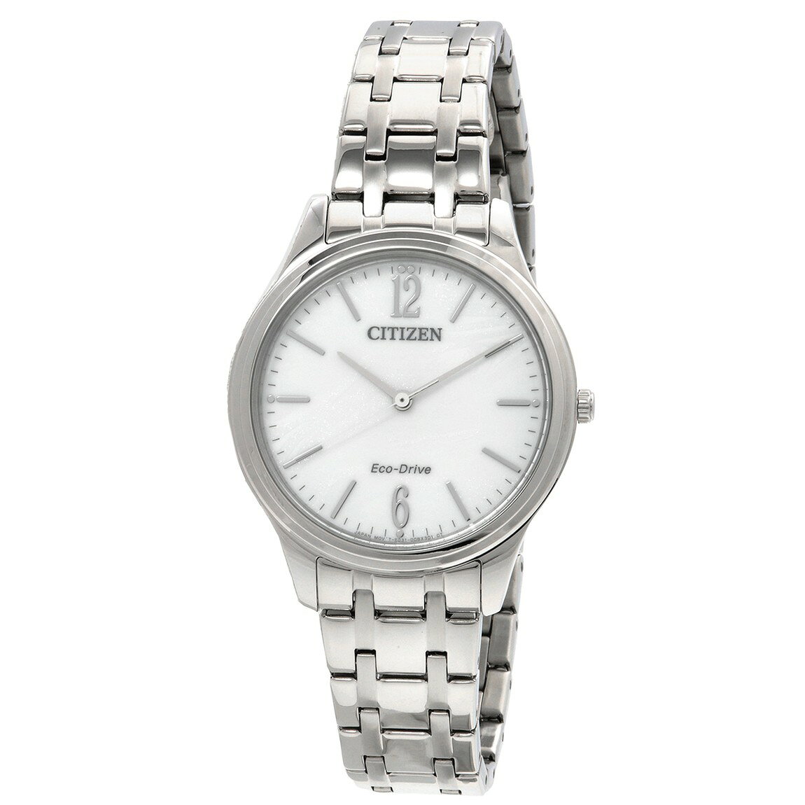 Citizen Elegance Eco-Drive 腕時計 レディース ホワイト文字盤 シルバー ステンレス ソーラー EM0411-71A