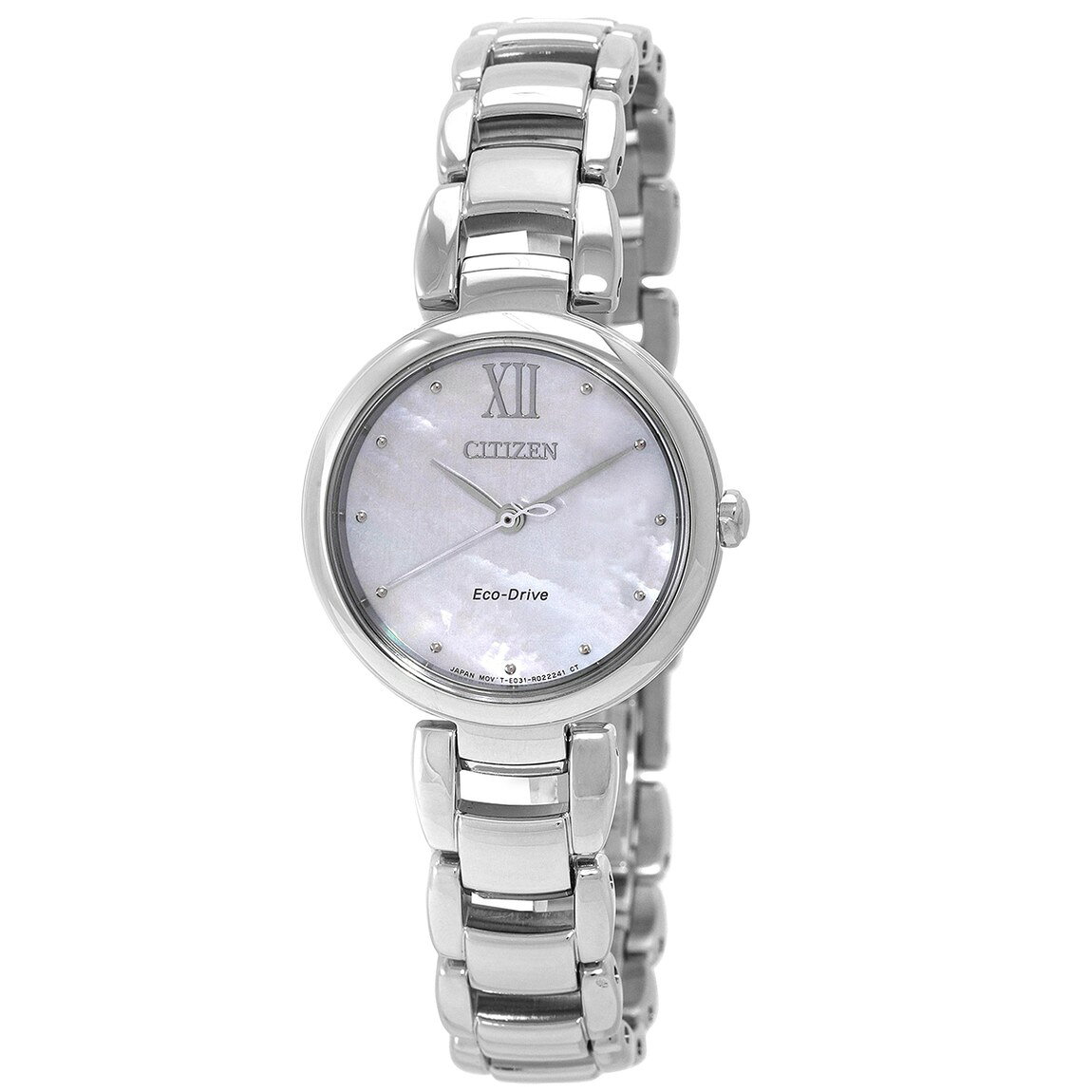 Citizen Eco-Drive Mother of Pearl 腕時計 レディース シルバー ステンレス EM0530-81D