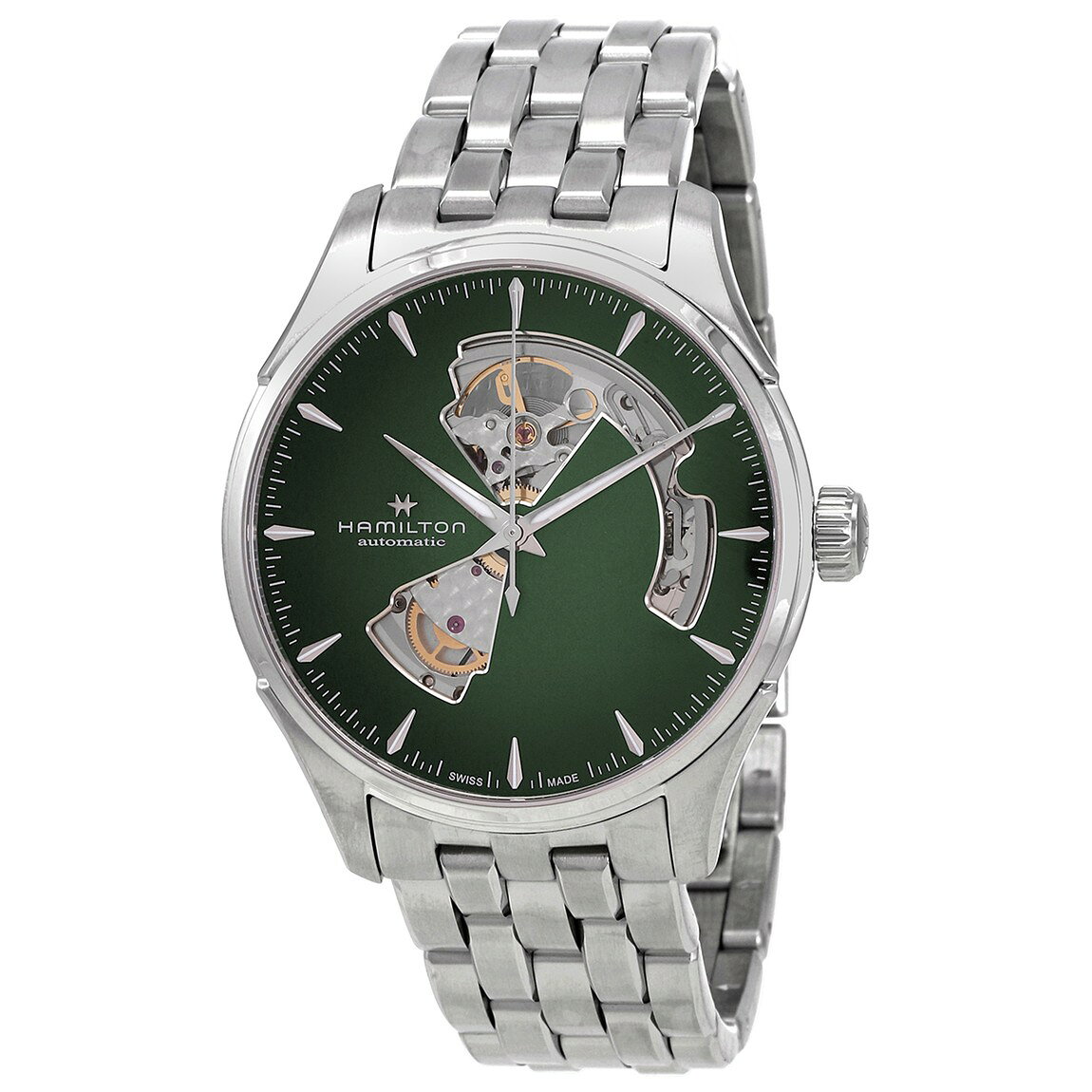 Hamilton Jazzmaster 腕時計 グリーン文字盤 オープンハート 自動巻 メンズ H32675160