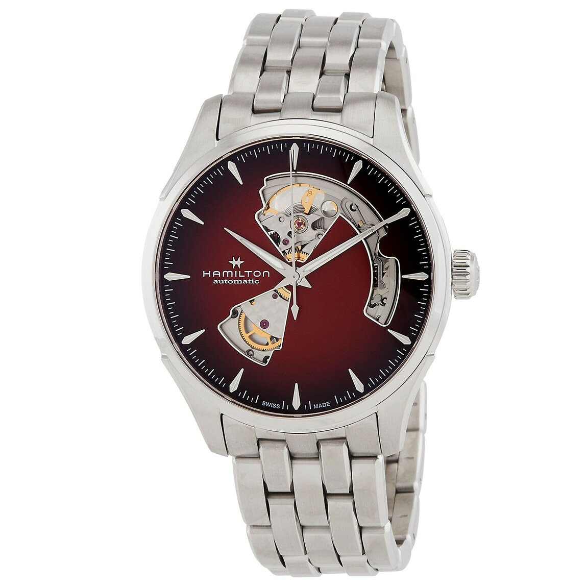 Hamilton Jazzmaster Open Heart Auto 腕時計 バーガンディダイヤル 自動巻 メンズ H32675170