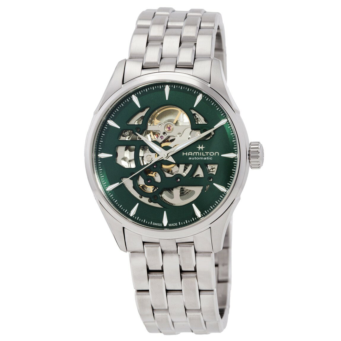 Hamilton Jazzmaster Skeleton Automatic 腕時計 グリーン文字盤 ステンレス メンズ H42535160