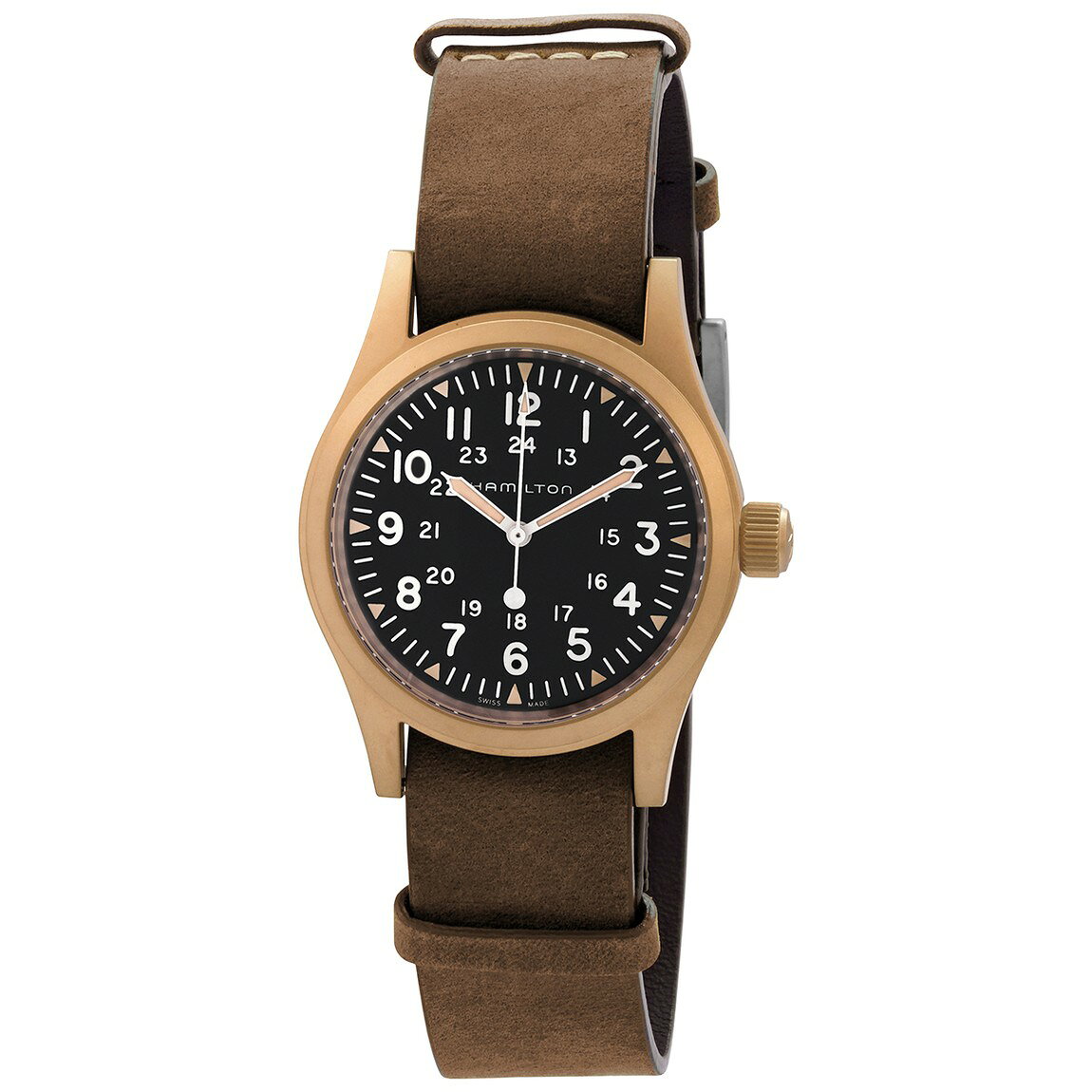 Hamilton Khaki Field 腕時計 ブラック文字盤 手巻き メンズ ブロンズ チタン H69459530