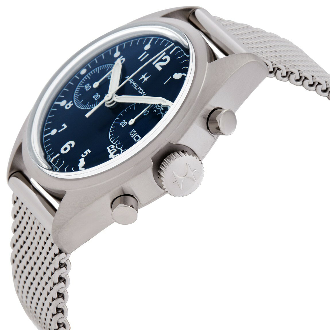 Hamilton Khaki Aviation Pilot Pioneer Chronograph 腕時計 ブルー文字盤 手巻き メンズ H76409140