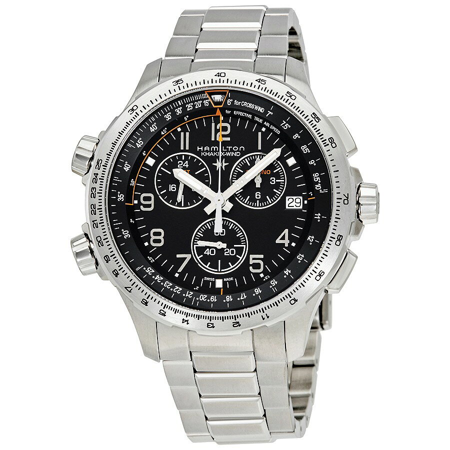 Hamilton Khaki Aviation X-Wind Chronograph 腕時計 メンズ ブラック文字盤 ステンレス クオーツ H77912135