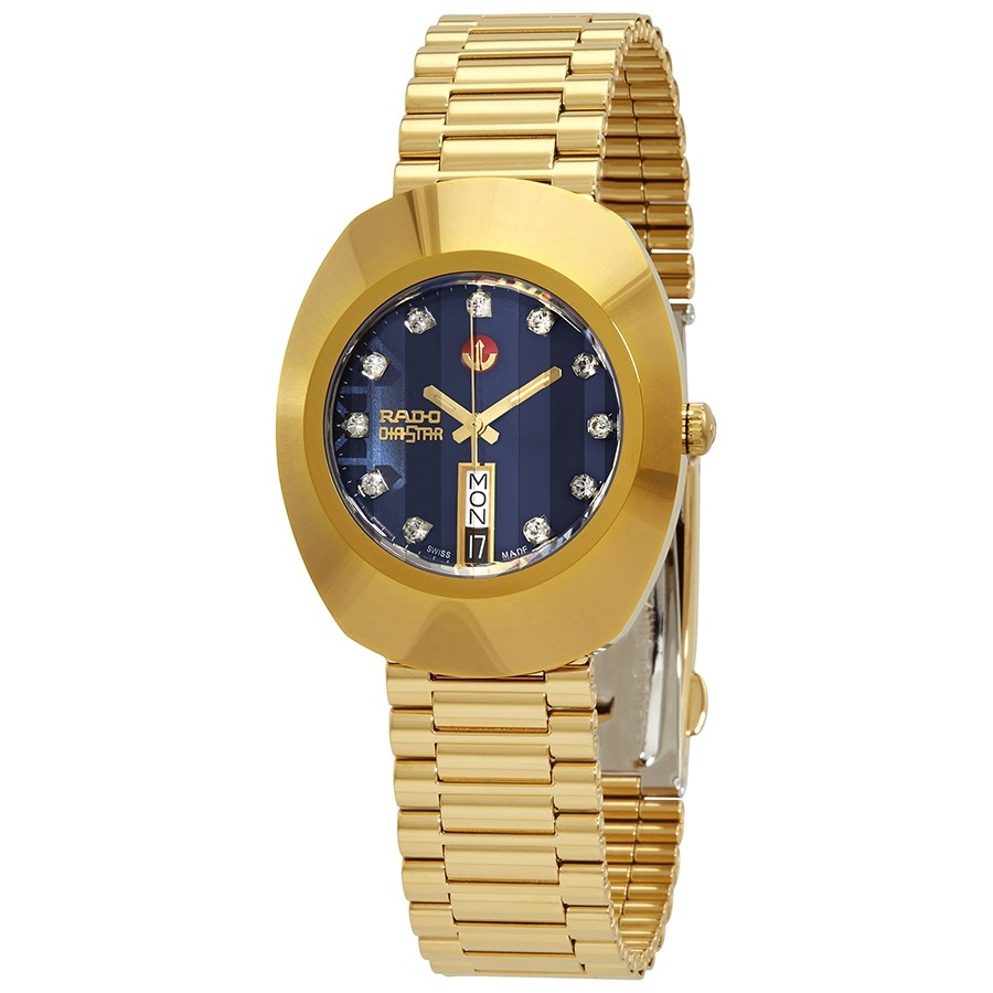 Rado The Original Automatic 腕時計 ブルー文字盤 ダイヤモンド イエローゴールド ステンレス 自動巻き メンズ R12413523