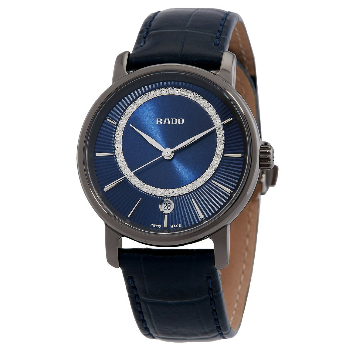 Rado Diamaster 腕時計 ブルー文字盤 クオーツ レディース レザーベルト R14064725