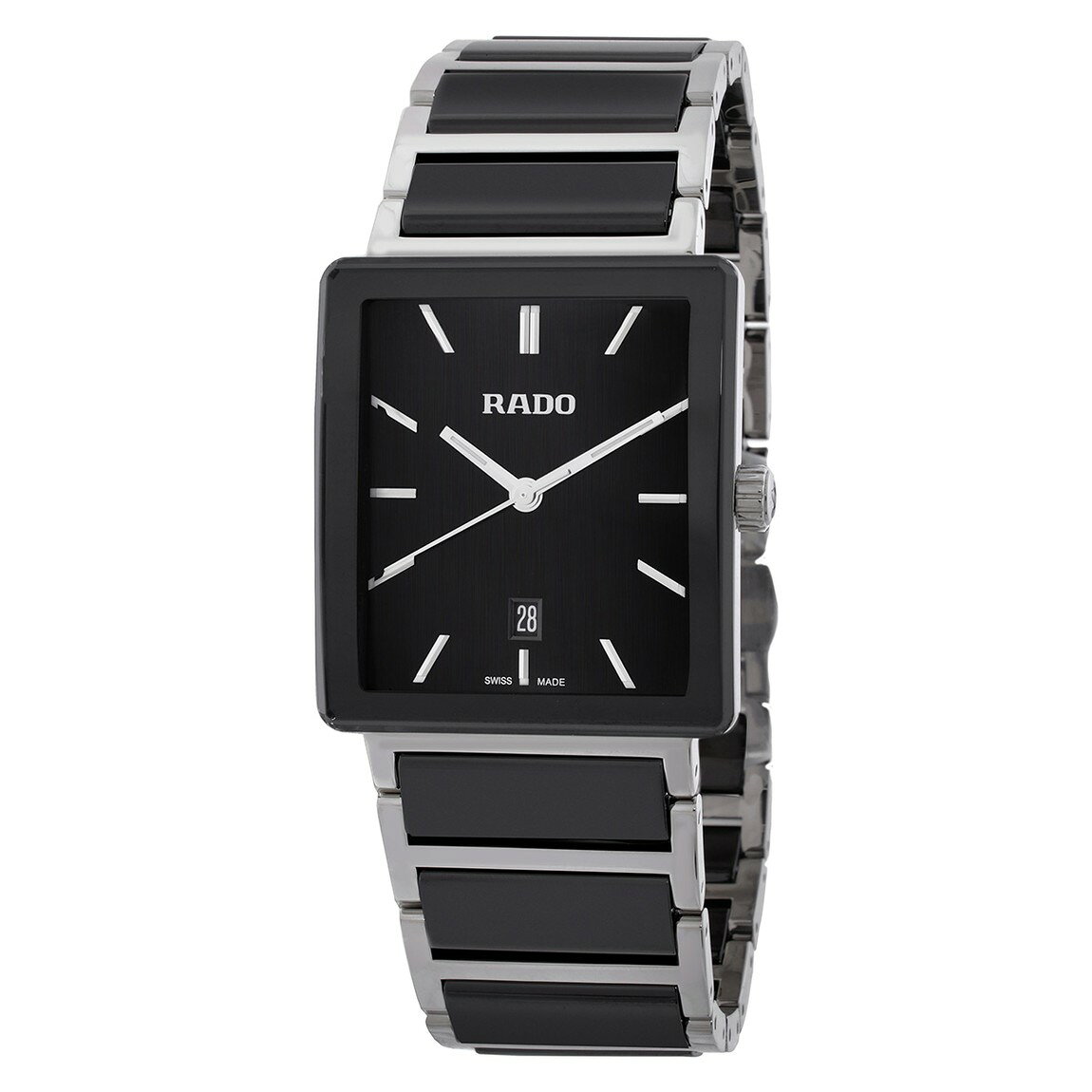Rado Integral 腕時計 ブラック文字盤 クオーツ ステンレススチール セラミック スクエア R20255162