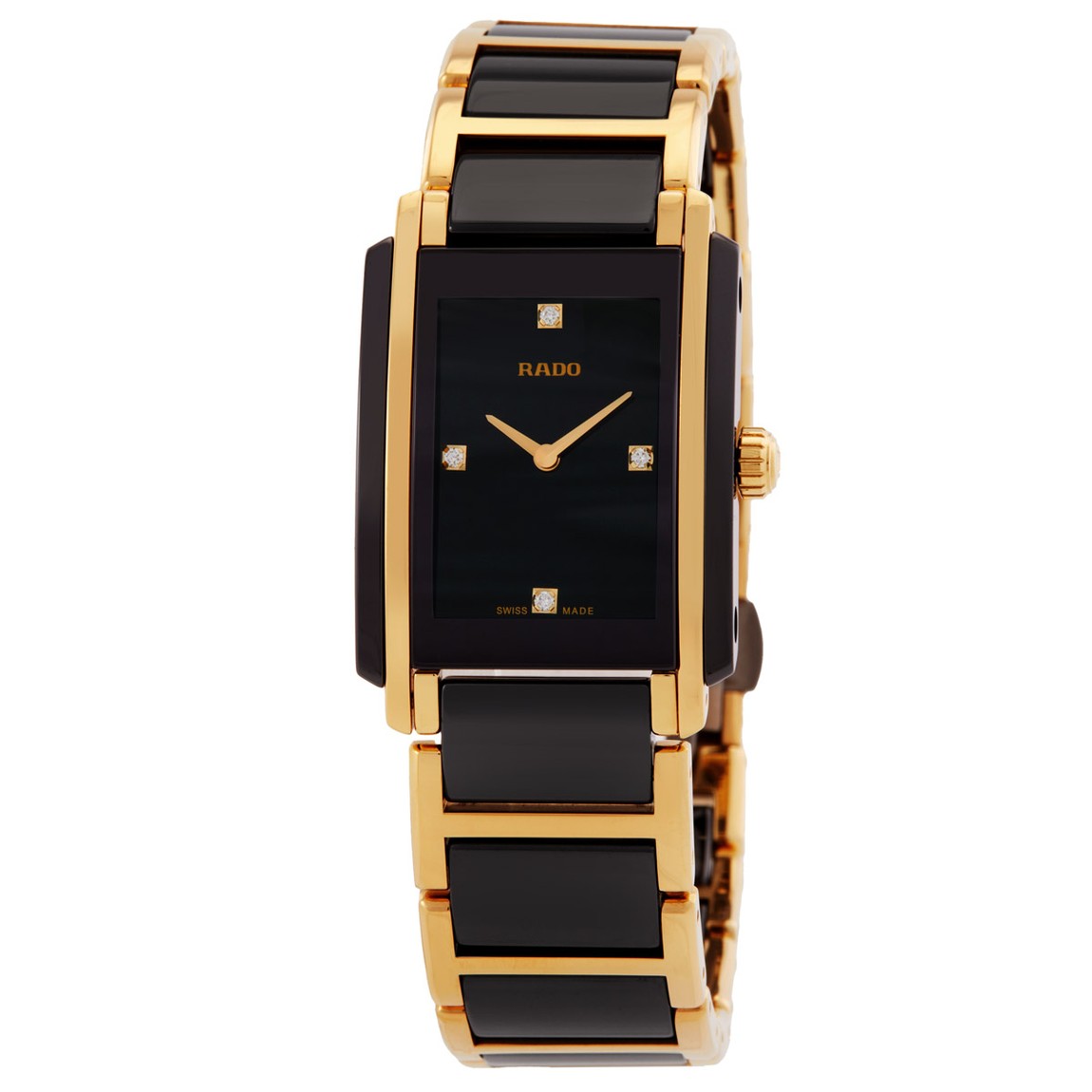 Rado Integral S Quartz Jubile Diamond 腕時計 レディース ブラック文字盤 セラミック ゴールド クォーツ R20845712