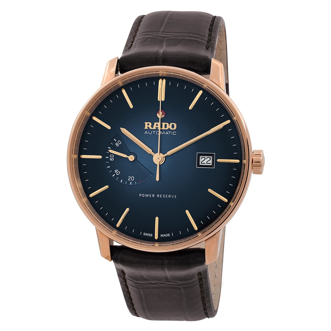 Rado Coupole Classic 腕時計 メンズ 自動巻き ブルー文字盤 ブラウンレザーベルト R22879215
