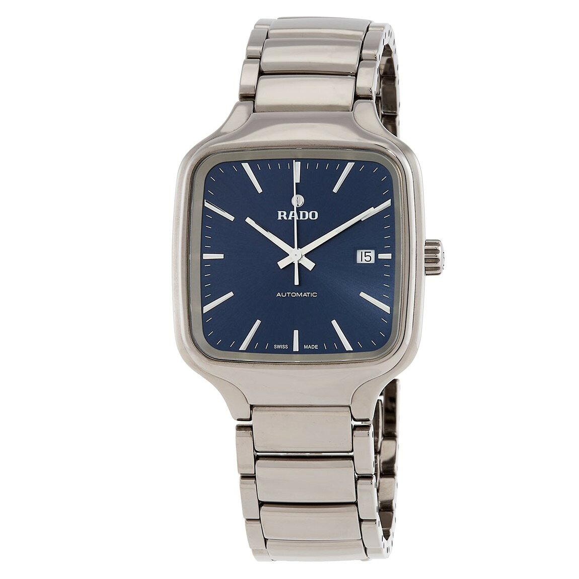 Rado True Square 腕時計 自動巻 ブルー文字盤 ユニセックス グレーセラミック R27077202