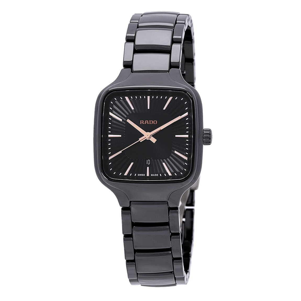 Rado True Square 腕時計 レディース ブラック文字盤 クオーツ スクエアケース R27080172