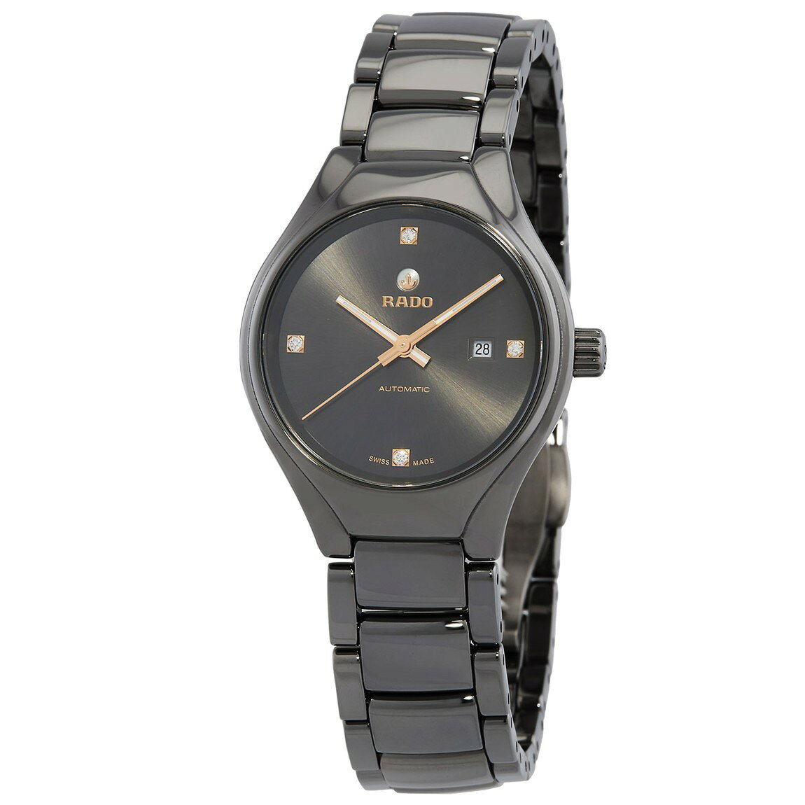 Rado True Automatic Diamond 腕時計 レディース グレー文字盤 自動巻き ダイヤモンド 30mm R27243712