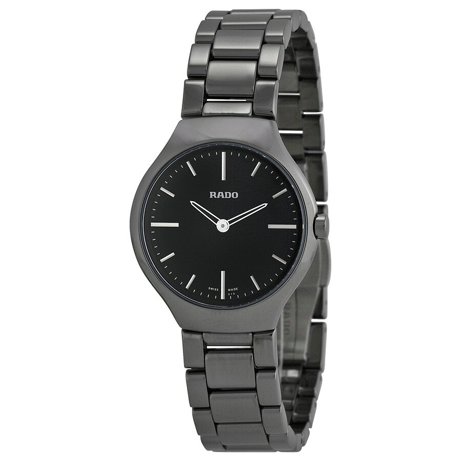 Rado True Thinline 腕時計 ブラック文字盤 ガンメタル セラミック レディース R27956152