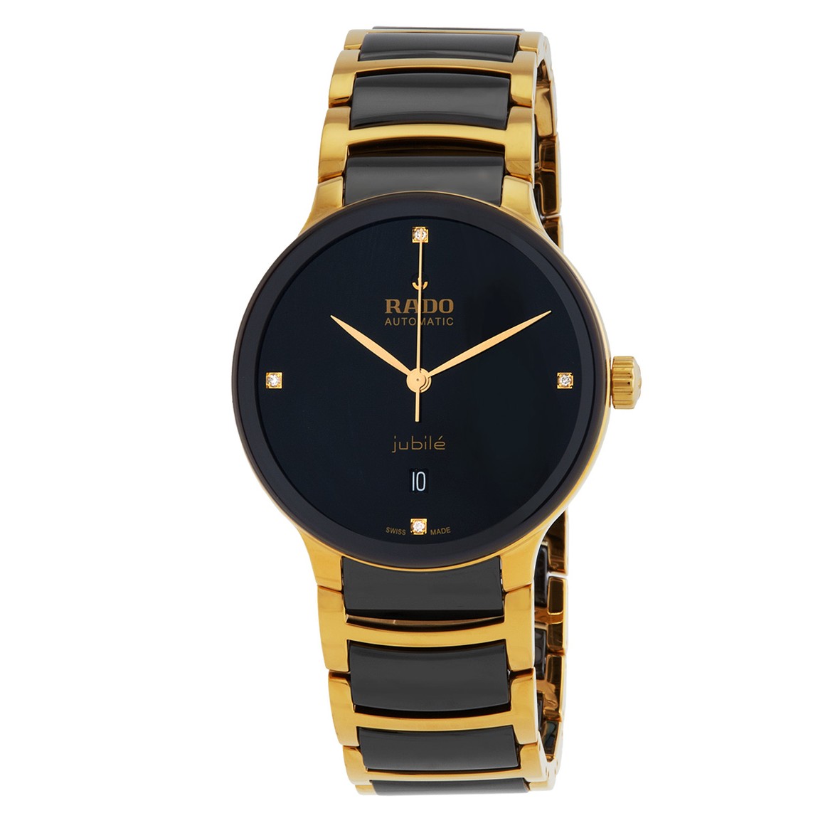 Rado Centrix 腕時計 自動巻 ブラックダイヤル ダイヤインデックス ユニセックス R30008712