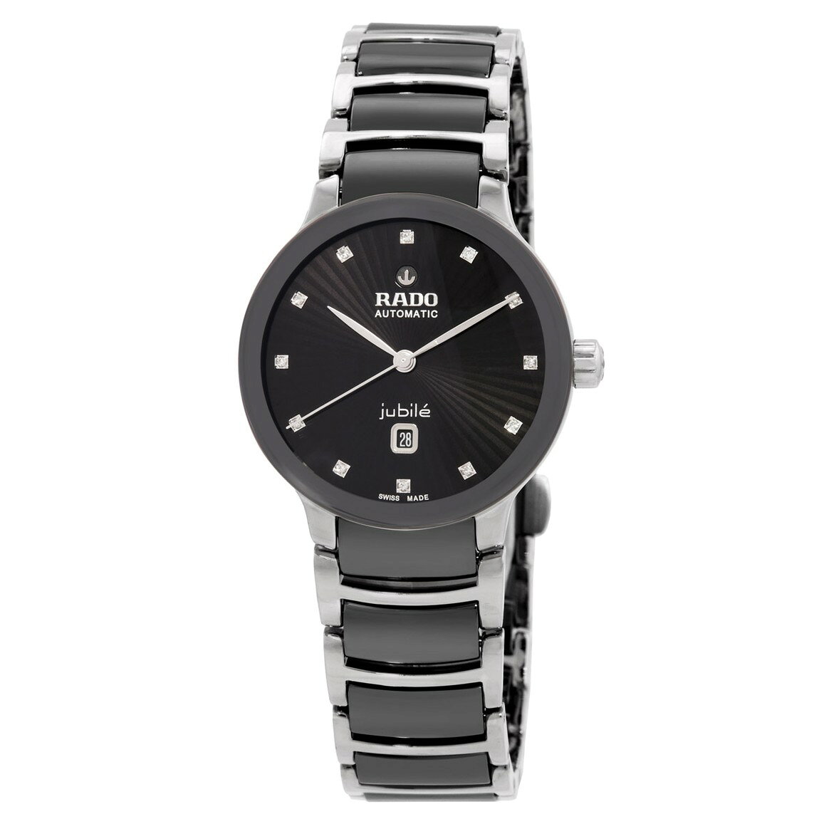 Rado Centrix Automatic Diamond 腕時計 レディース ブラック文字盤 自動巻 ステンレス ハイテクセラミック R30020742