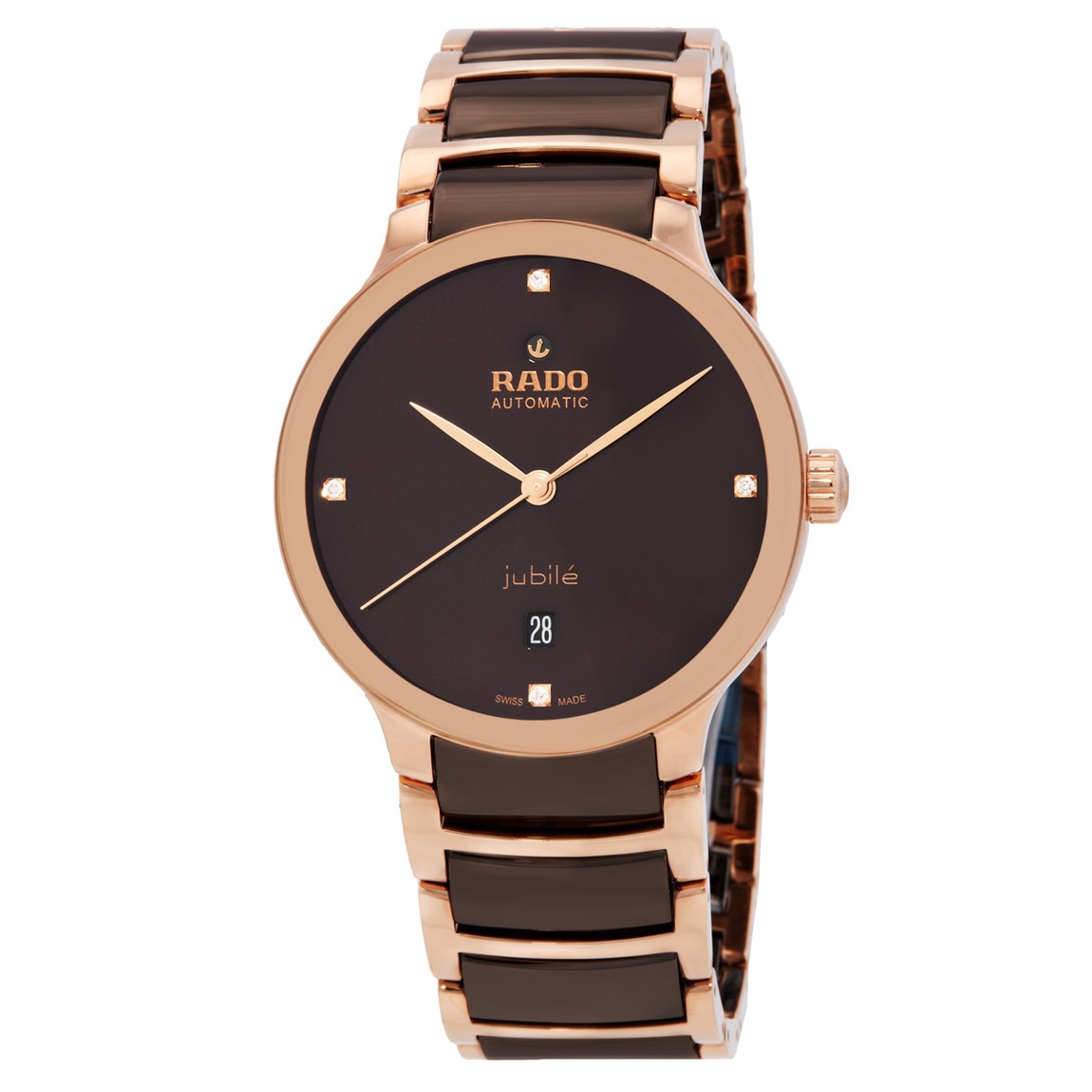 Rado Centrix Diamonds 腕時計 ユニセックス ブラウン文字盤 クオーツ ステンレススチール セラミック R30023712